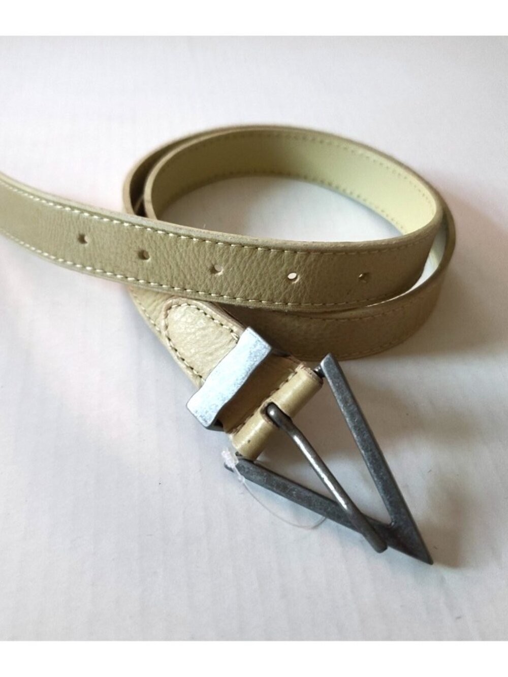 Free People On Point Leather Belt Taupe M/L Rustic Artisan Boho Classic NWOT